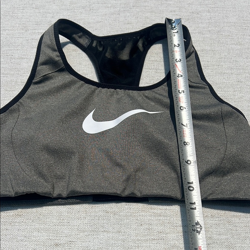 Nike Grey‎ and Black Performance Sports Bra with Mesh Style Racerback - Picture 3 of 7
